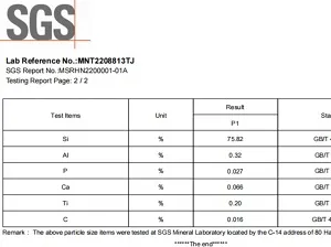 SGS certificate low Al FeSi