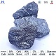 Calcium silicon Si60% Ca30% 10-50mm lump appearance showing metallic luster, silver-gray color, typical irregular lump shape, with chemical composition specifications table below