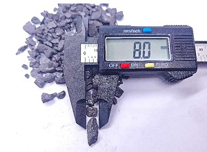 ferro silicon inoculant with silicon content 74% particle appearance showing fine particle texture,silver-gray color and metallic sheen