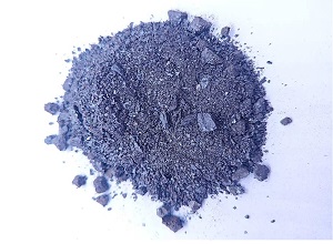 High carbon silicon powder grade 4020 (C40% Si20%) particle appearance showing fine black powder texture, dark gray to black color