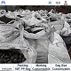 Silicon briquette 65% in bags at factory,showing products in woven bags and factory warehouse background