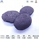 Silicon briquette 75% appearance showing typical pillow-shaped briquette, dark gray color, smooth surface texture,with chemical composition specifications table below